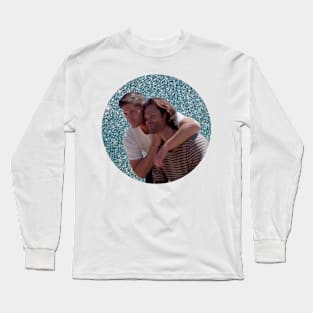 j2 jensen and jared hug with glitter round photo supernatural Long Sleeve T-Shirt